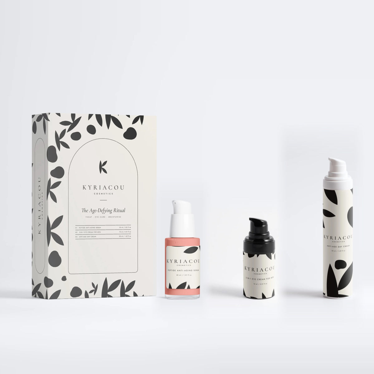 The Age-Defying Ritual gift box with Peptide Anti-Aging Serum, 3-in-1 Eye Cream for Men, Anti-Age Day Cream